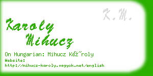 karoly mihucz business card